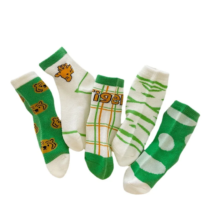 5 Pairs Cotton Kids Socks Summer Cotton Socks For Baby Girls Cute Cartoon Newborn Toddler Socks Casual Sport Boys Socks 0-12year