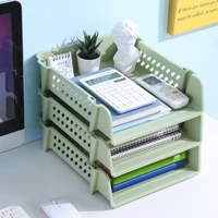 file shelf stackable layered a4 paper file organizer desk file box plastic rack document tray for home bathroom storage rack