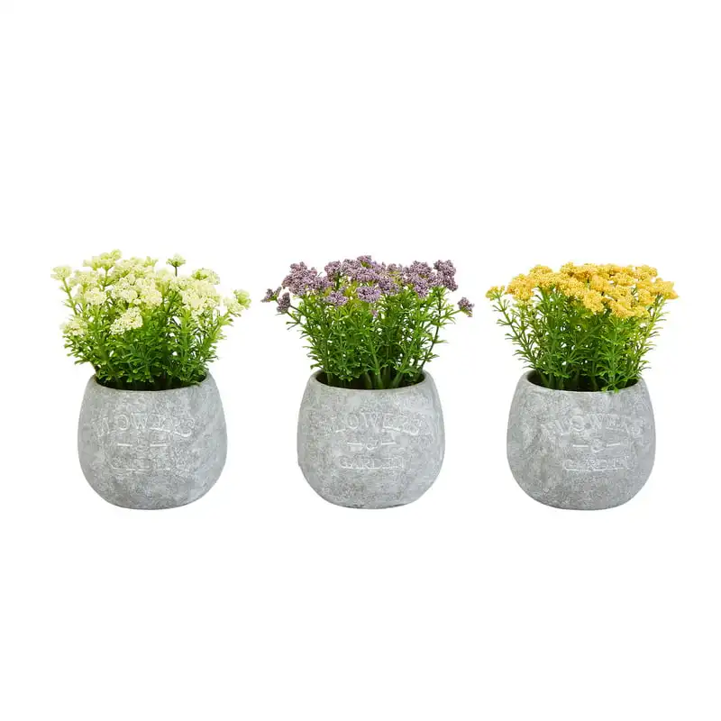 

Flowers-3-Piece Assorted Natural Lifelike Floral Arrangements and Imitation Greenery in Vases 6.25 Propagation station Nordic va