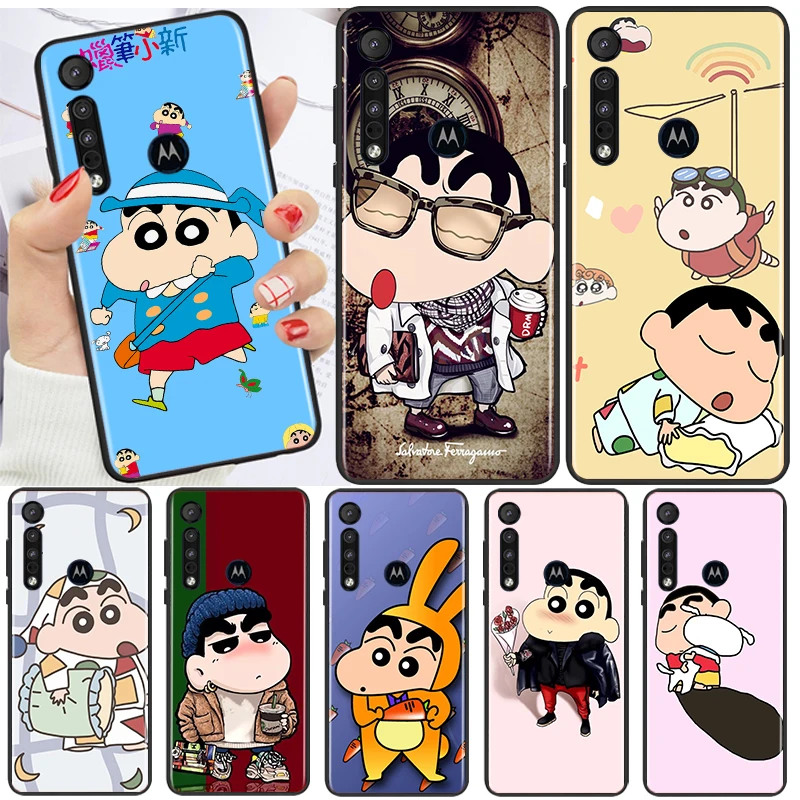 

Crayon Shin-chan For Motorola G9 G8 G10 G60 G40 G50 G60S G E6s E7 X3 Power Lite One Fusion Black Soft Phone Case
