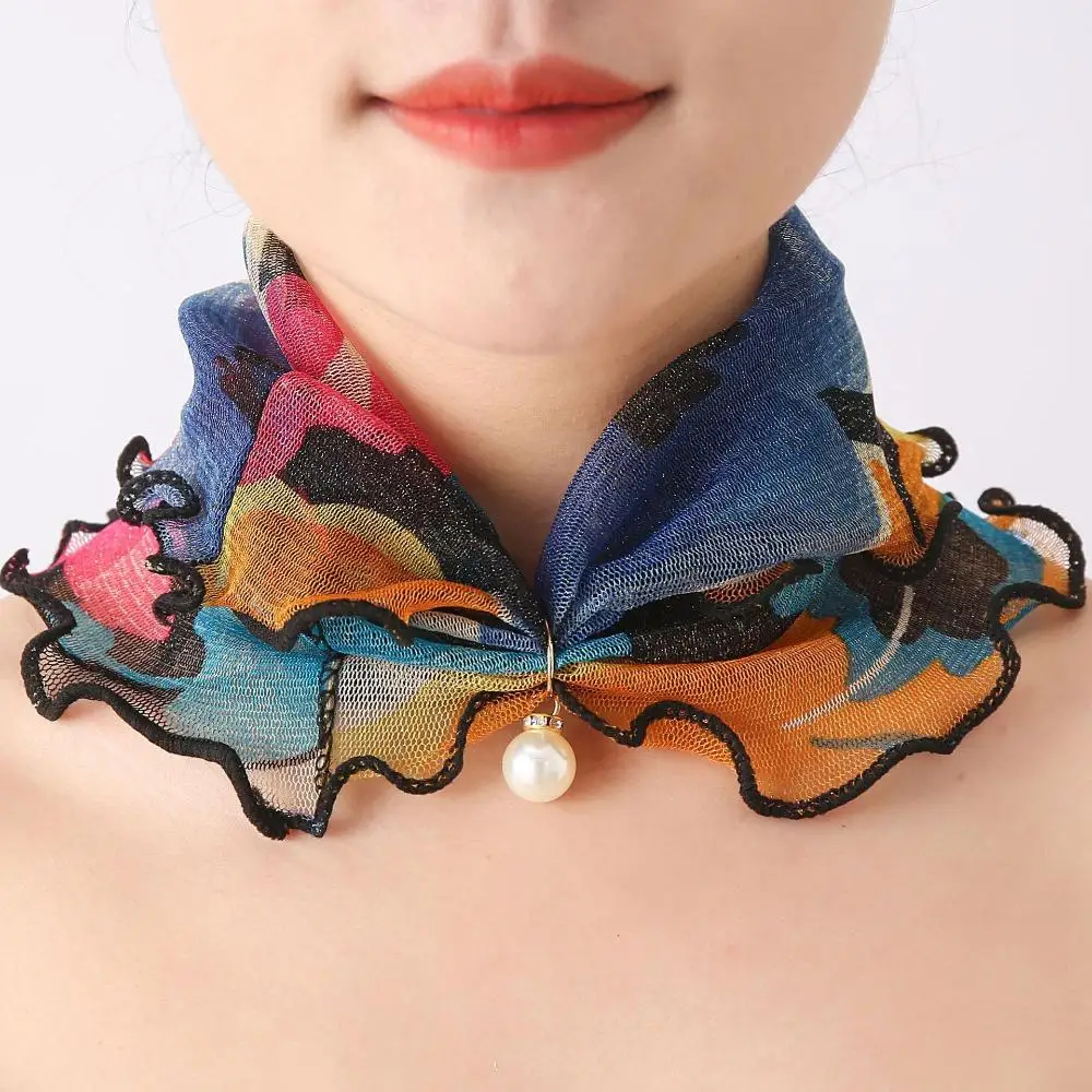 Элегантный декоративный женский шарф бандана платье Шелковый кружева