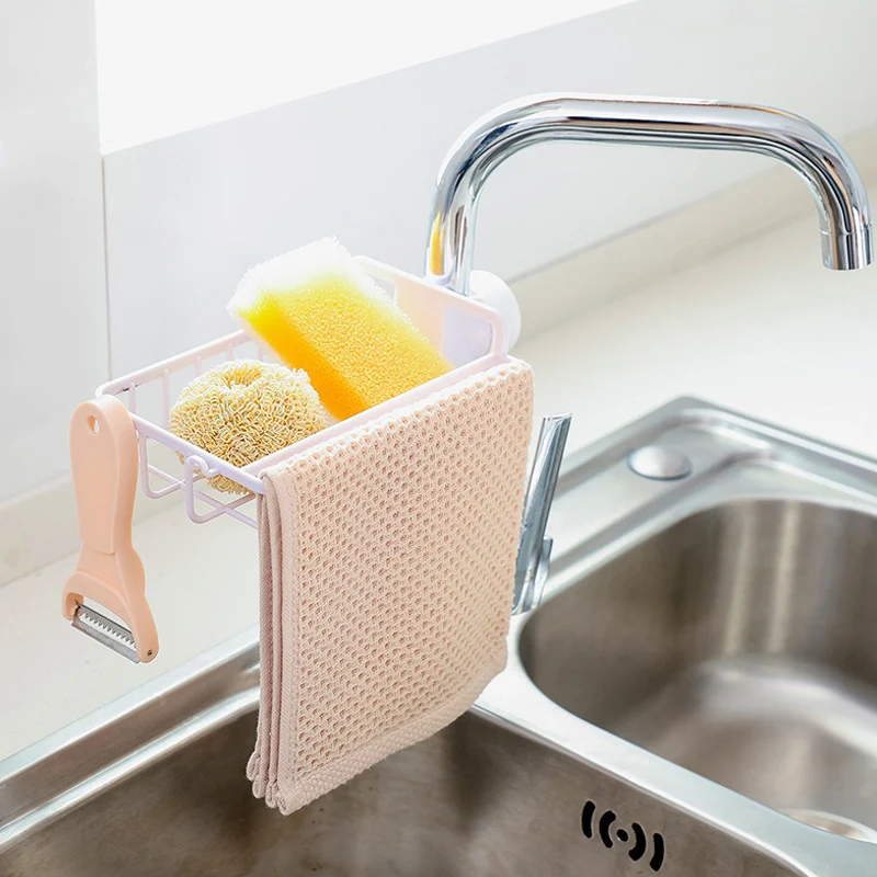 

Faucet Drain Rack Kitchen Sink Caddy Storage Faucet Soap Brush Sponge Organizer Holder Hanging Sink Storage Rack Bathroom