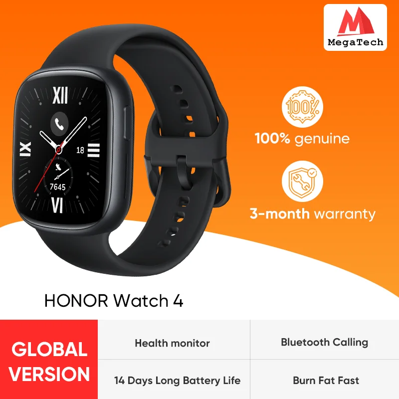 Фото Умные часы Honor Watch 4, с AMOLED диагональю 1,43 дюйма, мониторы сердечного ритма и стресса для сна, смартфон Honor №1