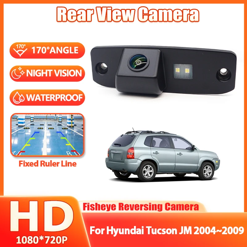 Фото CCD HD 170 °   Камера заднего вида Fisheye для Hyundai Tucson JM 2004-2009: аксессуары для парковочного монитора автомобиля №1