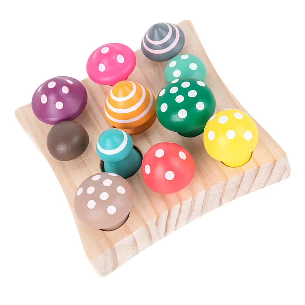 

Wooden Toymushroom Montessori Matching Sorting Counting Puzzle Game Kids Educational Pulling Blocks Learning Block Math Shape