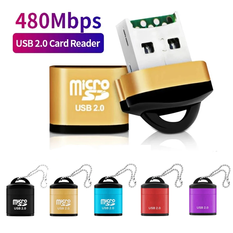 

Aluminum Alloy Mini Card Reader For Most Computer Operating Systems Micro TF High Speed Card Reader Mobile Phone Memory Card