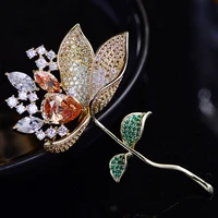 european and american style new zircon flower brooch fashion elegant pin atmospheric jewelry clothes accessories shawl buckle