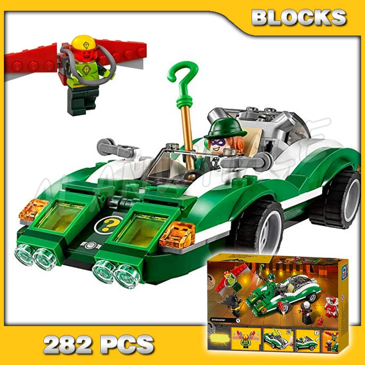 

282pcs Super Fighter Green Vehicle The Riddler Riddle Racer Calendar Kite 10630 Building Blocks Boy Compatible With Model