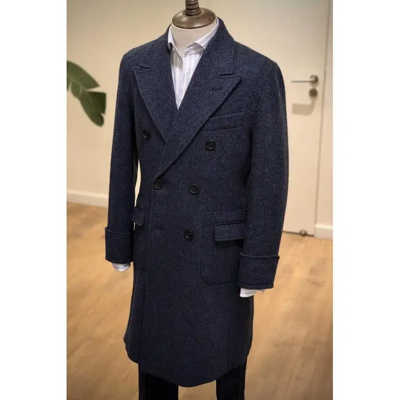 

Fashion Autumn Jacket Long Coat Men High Quality Slim Fit Solid Long-Sleeve Men Coat Double-Breasted Casual Loose Jacket G106