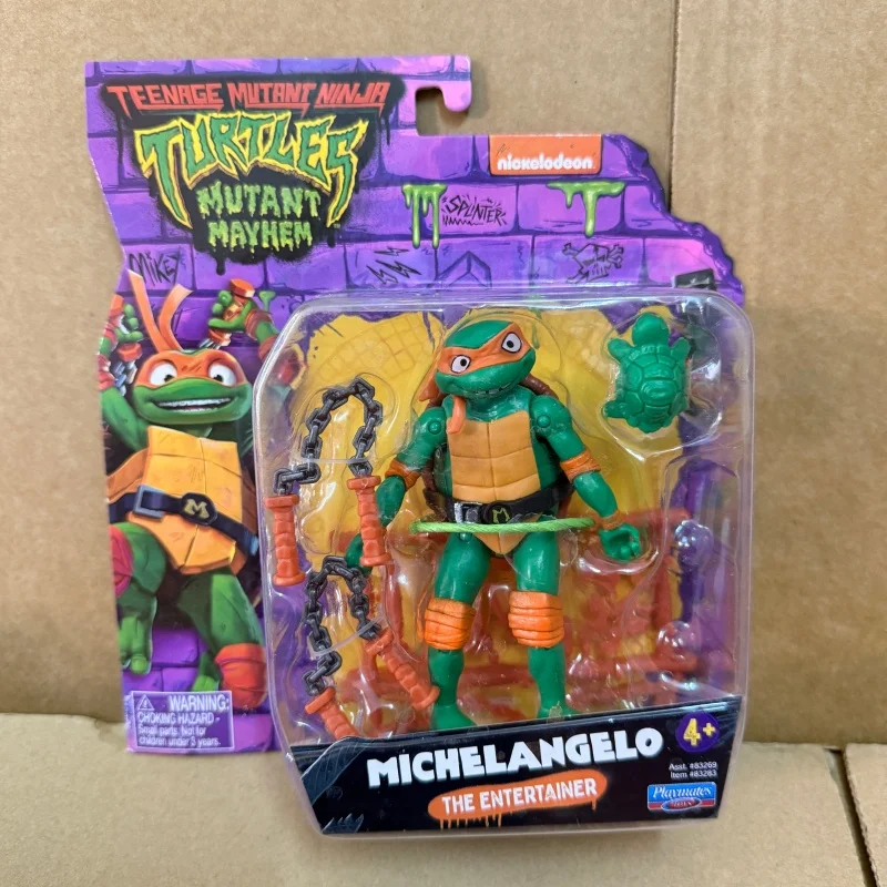 Фото Оригинальные коллекционные фигурки-модели Playmates Teenage Mutant Ninja Turtles Mutant Mayhem: Раф, Дон, Микки, Лео. Аниме-фигурки, украшения. №3