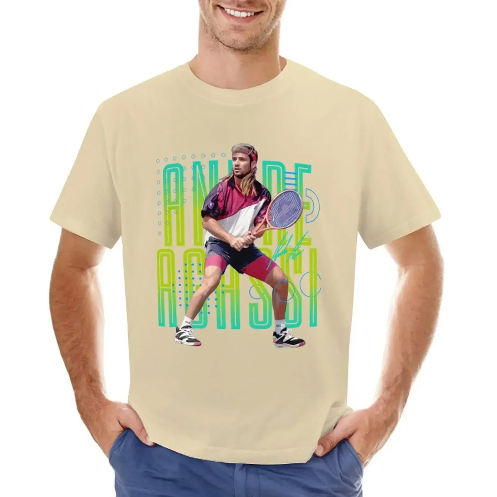 Футболка мужская черная с дизайном на заказ рубашка в стиле 90-х Андре агаскарси