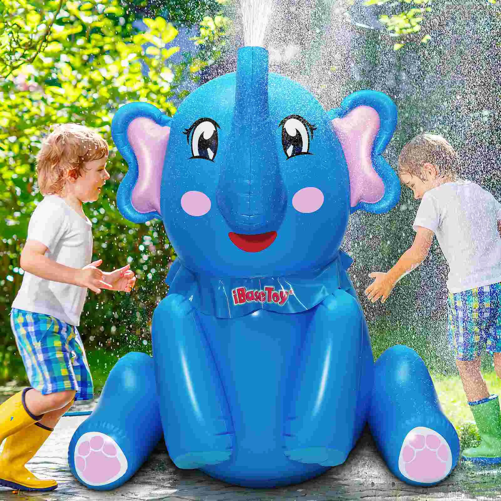 

IBASETOY 150cm PVC Inflatable Elephant Water Sprinkler Water Spraying For Swimming Pool Garden Lawn Outdoor