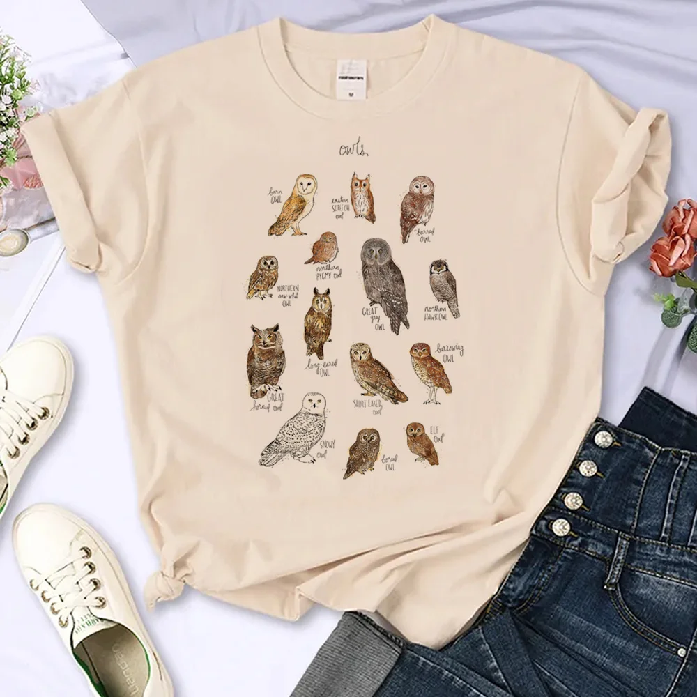 

Owls top women funny Tee female y2k graphic clothing