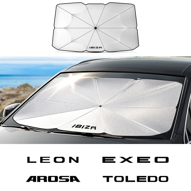 Фото Складной Зонтик на лобовое стекло автомобиля для Ibiza Leon Arona Ateca Altea Arosa Exeo Tarraco №1
