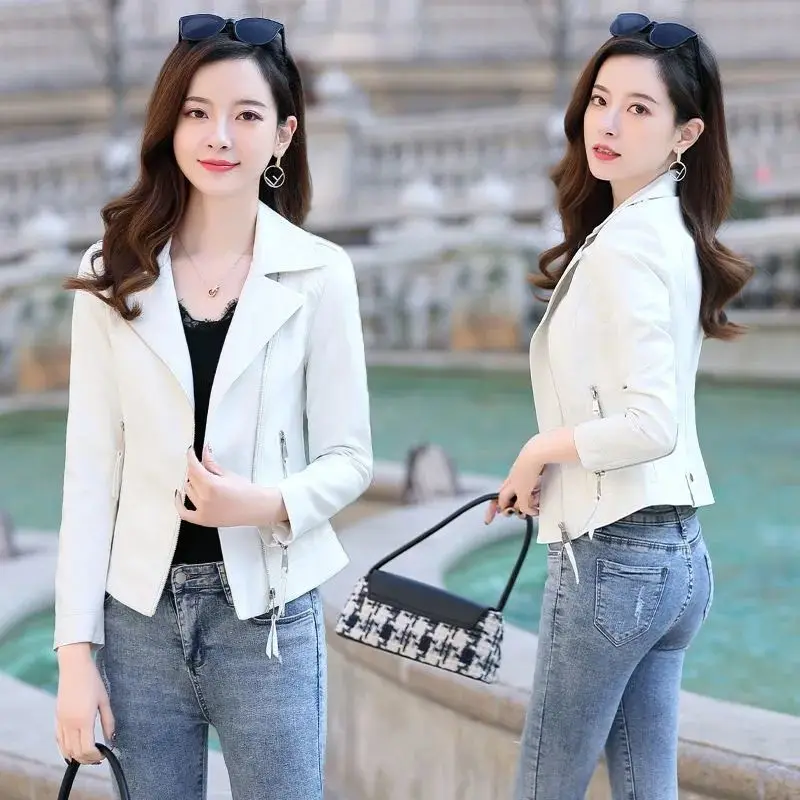 

Leather Jacket Women's New Short Motorcycle Leather Jacket Spring And Autumn Slim Wild Women's Clothing