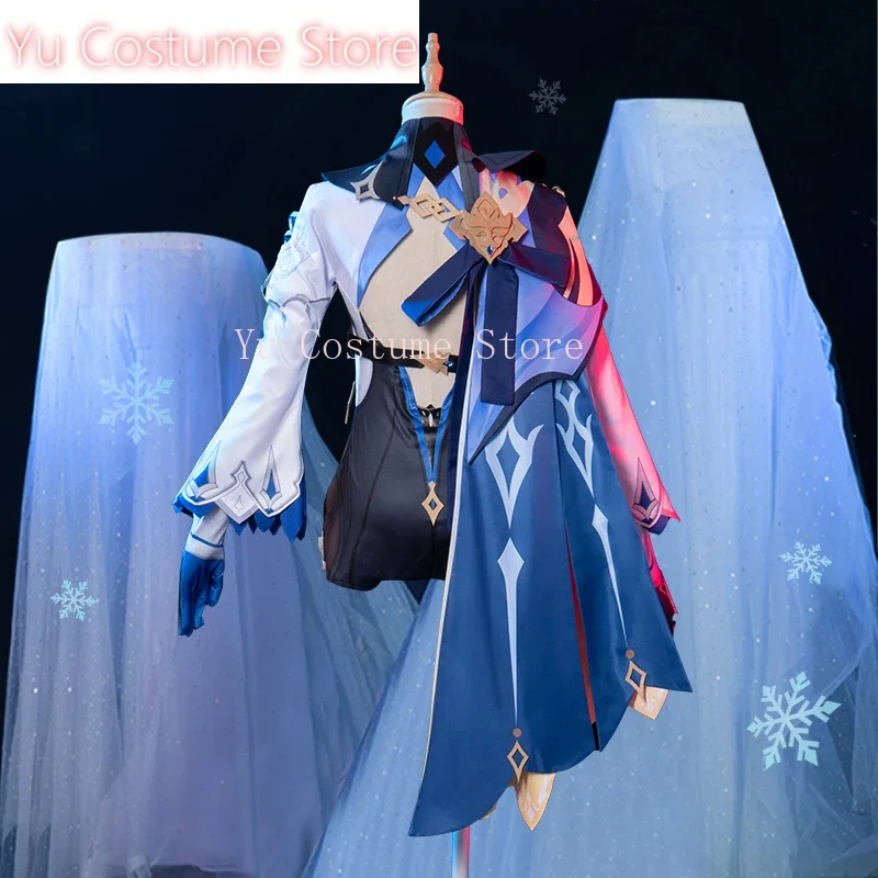 Аниме! Genshin Impact EuLa Inheritor игровой костюм прекрасное платье униформа косплей