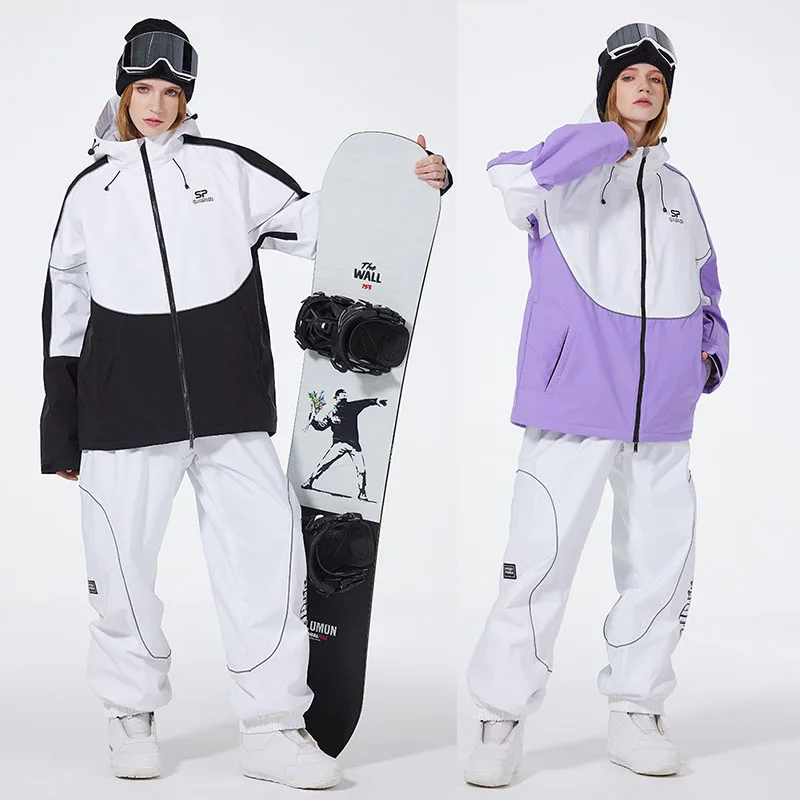 Men's and Women's Ski Wear Male Winter Windproof Waterproof Snowboarding Jacket Pants Female Warm Outdoor Suits