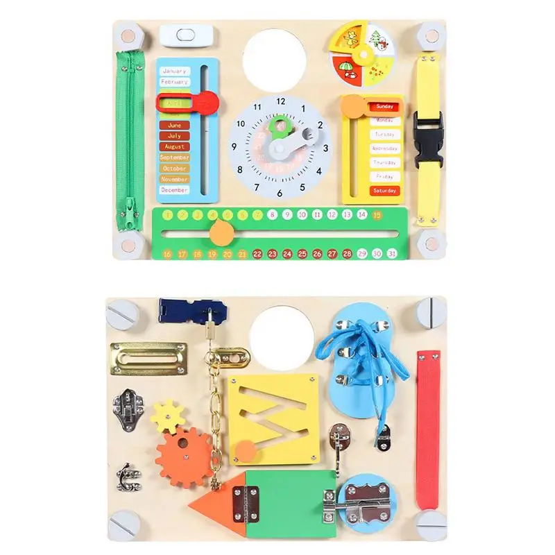 

Занятые доски для малышей, деревянные занятые доски ручной работы, умные головоломки с замками и защелками, доска для активного отдыха, сенсорная доска Монтессори