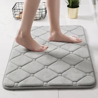 modern plaid design anti slip bathroom mat decorative high absorbent bath carpet multifunctional shower hallway room rug doormat