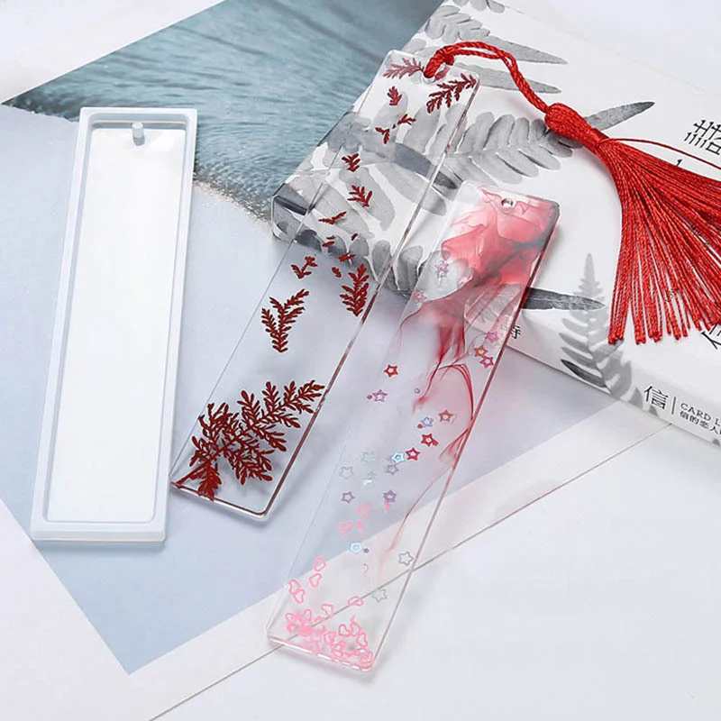 

New Rectangle Silicone Bookmark Mold, Diy Bookmark Mould Making Epoxy Resin Jewelry Diy Craft Silicone Transparent Bookmark Mold