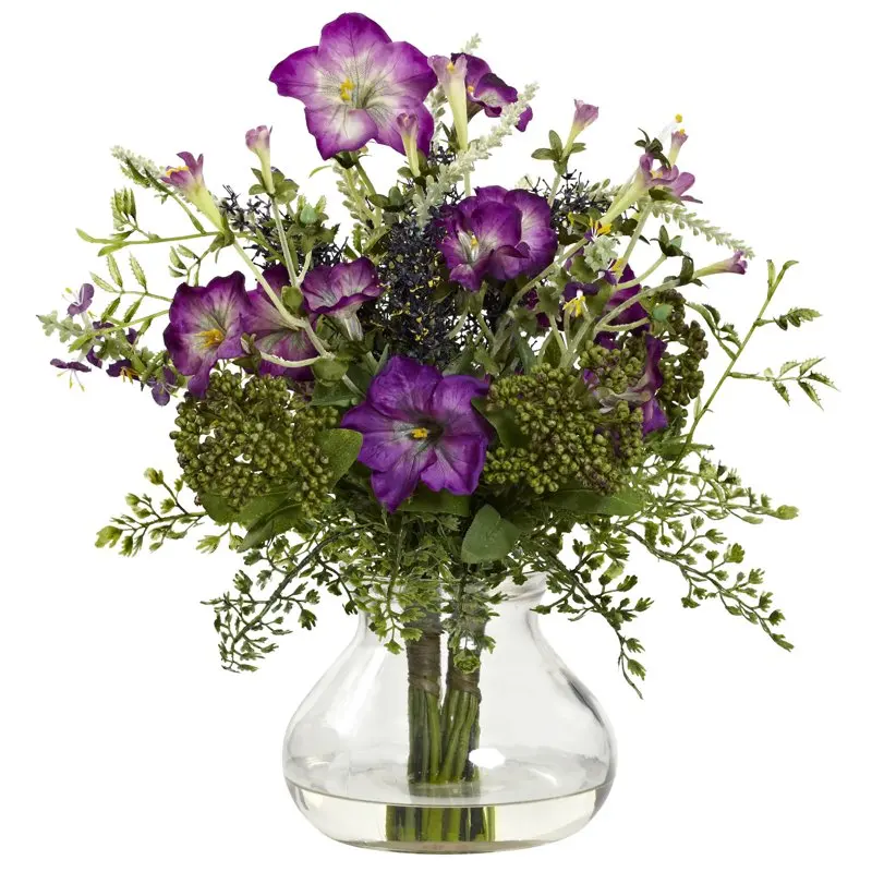 

Mixed Morning Glory Artificial Flowers with Vase