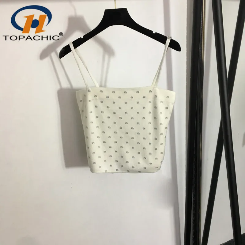 

Женский трикотажный топ на бретельках, с надписью «A»