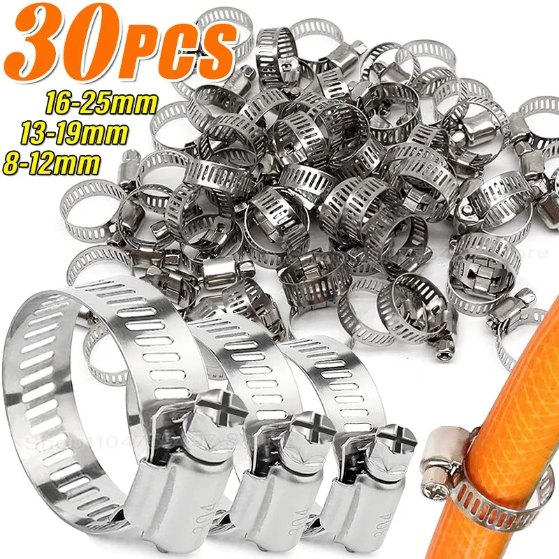 

Хомуты для шлангов из нержавеющей стали 8-12/13-19/16-25 мм