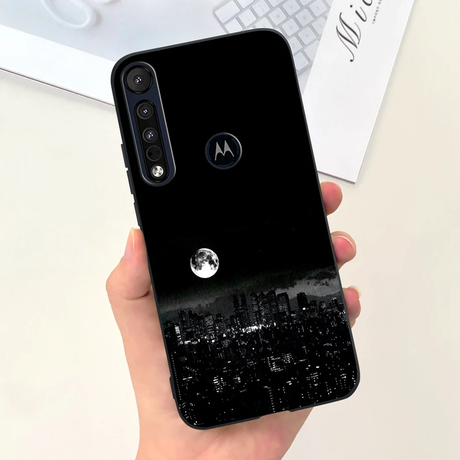 Чехол для Motorola One макросъемки новинка модные чехлы с цветами и мрамором Черная