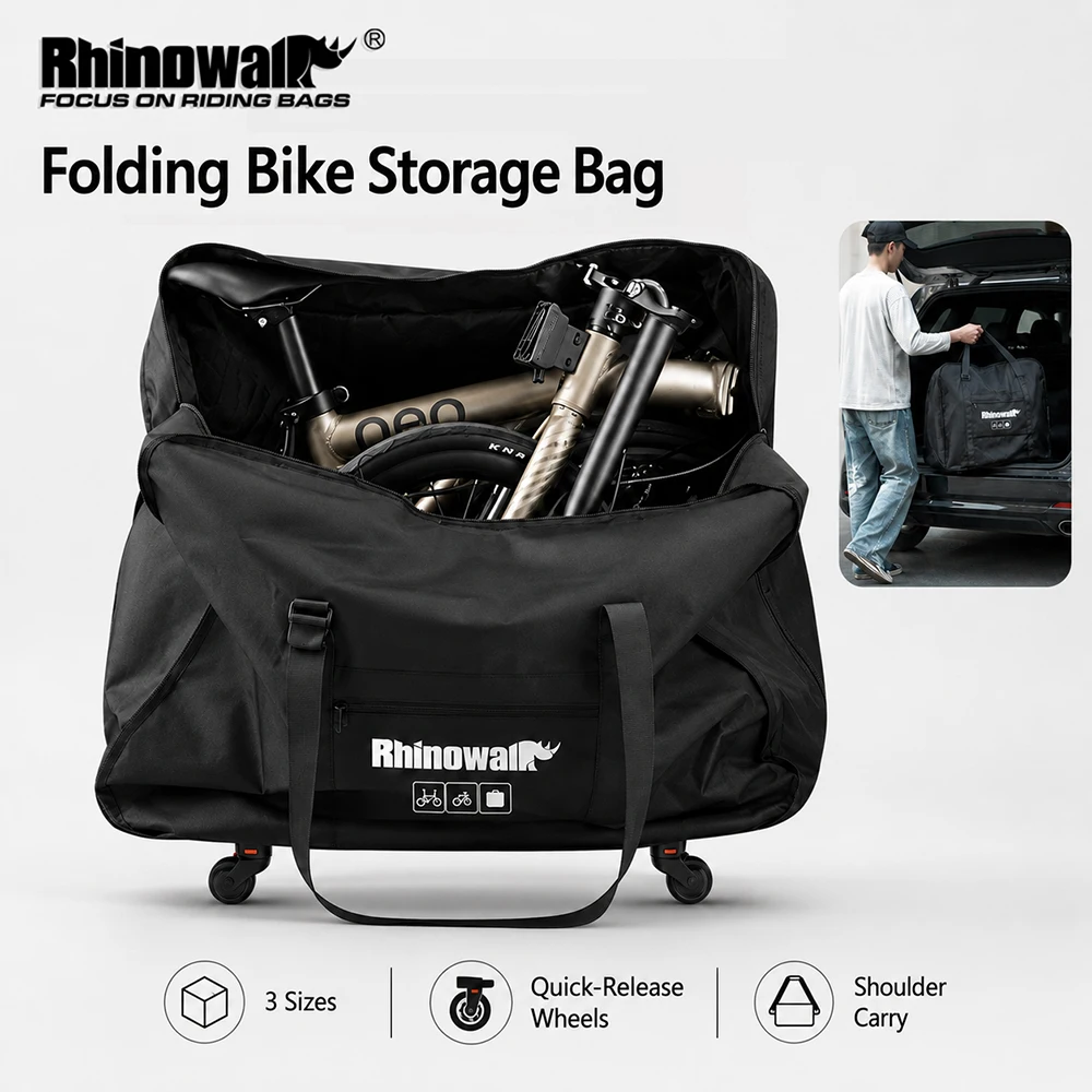 Фото Сумка для хранения складного велосипеда Rhinowalk с колесом для Brompton Dahon Neo №1