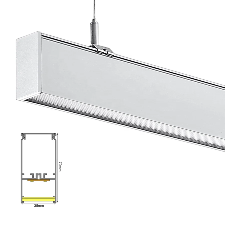 Бесшовная Металлическая лампа для шкафа Размеры 35x70 мм офиса магазина мебели