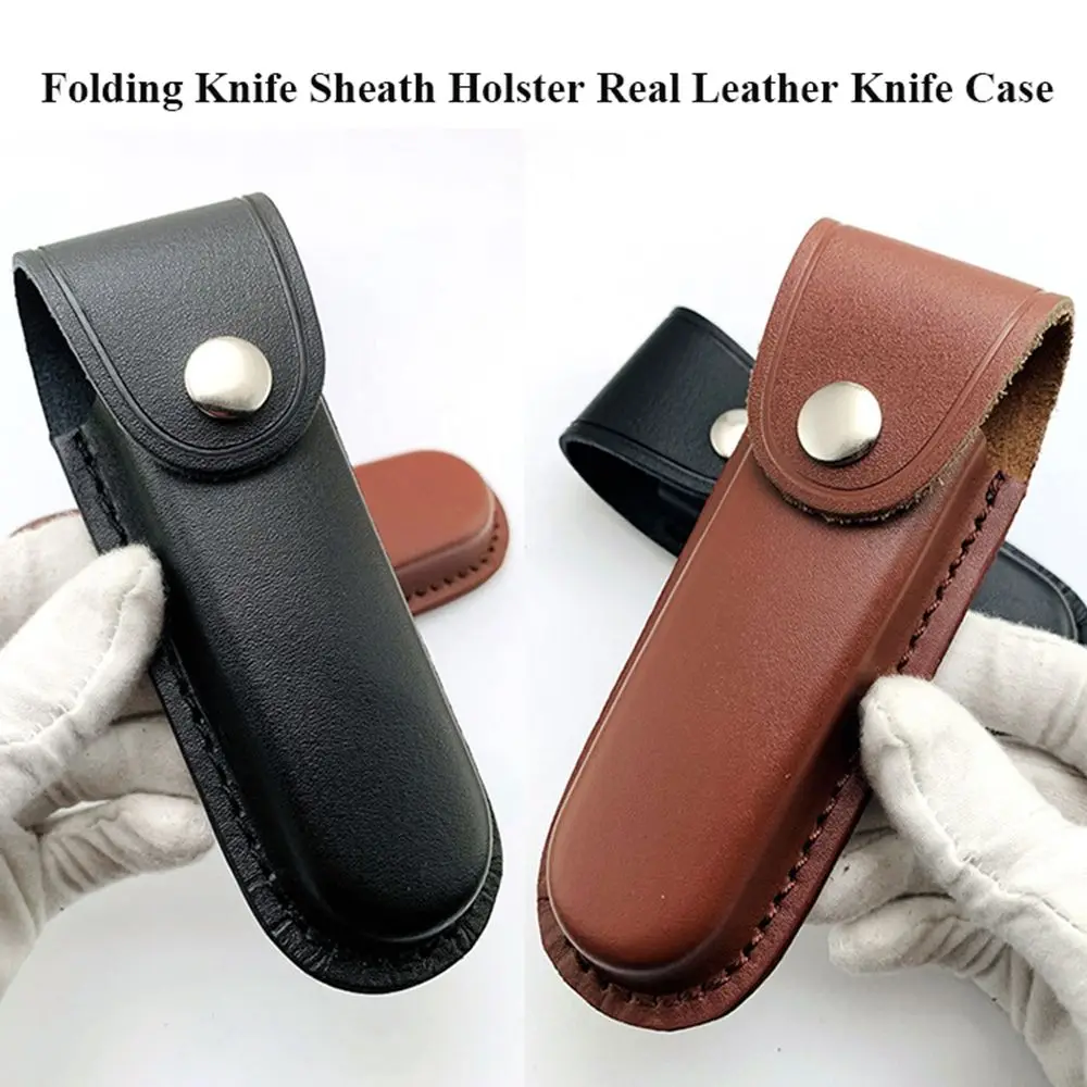 

Outdoor Equipment Leather Sheath Holder Pocket Hunt Fold Knife Tool Belt Loop Case Flashlight Case Camp Outdoor Carry