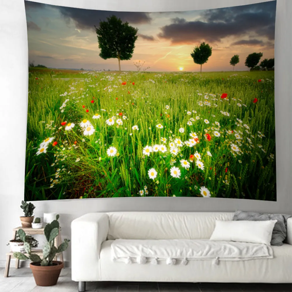 

"Flowers in the Sun Wall Tapestry Art Decor Blanket Curtain Hanging Home Bedroom Living Room Decoration