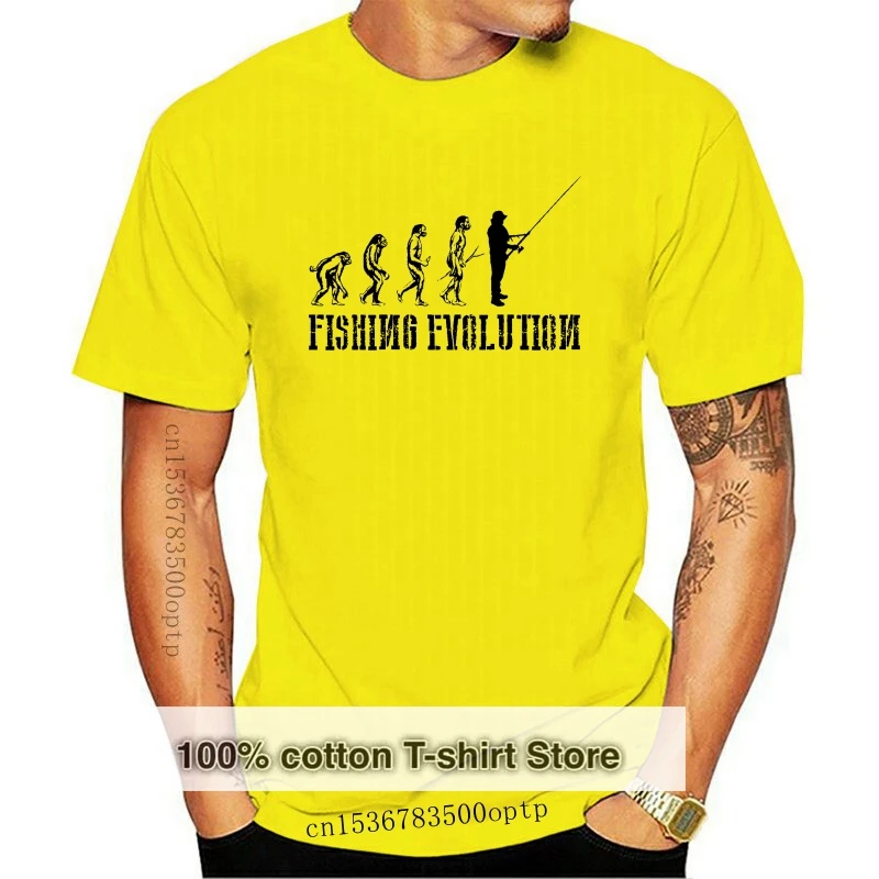 

Fishing Evolution Angling Funny Gift Present T-Shirt 100 Premium Cotton Summer Style Casual Wear Tee Shirt