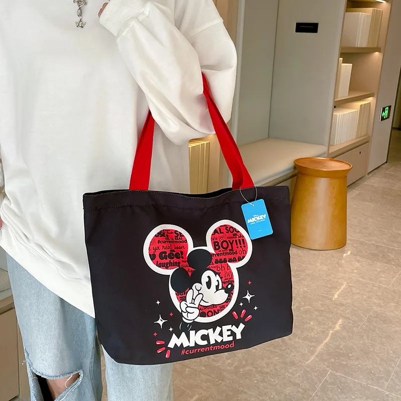 Disney MICKEY Canvas Bag Women's Single Shoulder Bag Cross-border Famous Brand Women's Bag Leisure Mommy Bag Handbag Bag