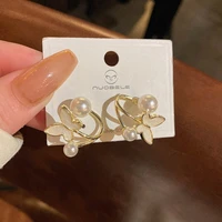 2022 new korea cute butterfly stud earrings for women fashion fairy pearl earrings boho decor party jewelry aretes de mujer