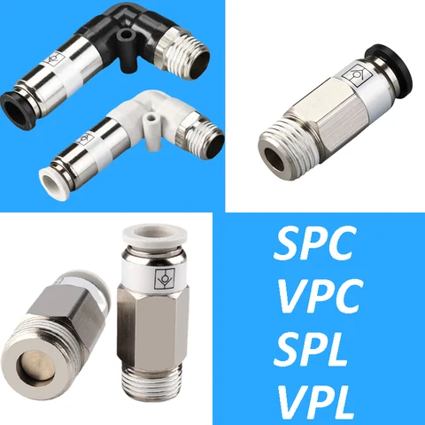 Односторонняя обратная резьба SMC типа, прямой коленчатый клапан SPC VPC SPL VPL 8-02, пневматическая трубка, быстроразъемный соединитель шланга, обратный клапан
