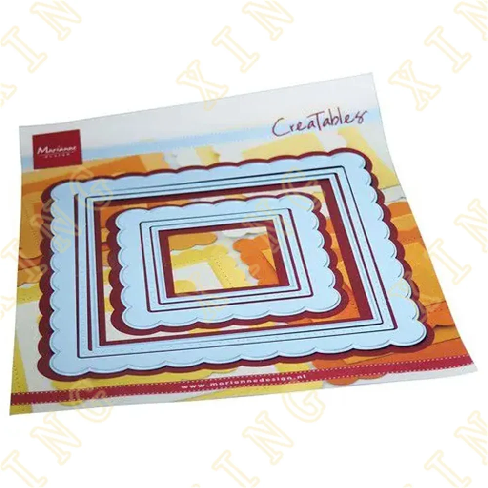 

Christmas Scalloped Squares 2022 New Arrival Cut Die Various Card Series Scrapbook Paper Craft Knife Mould Blade Punch Dies