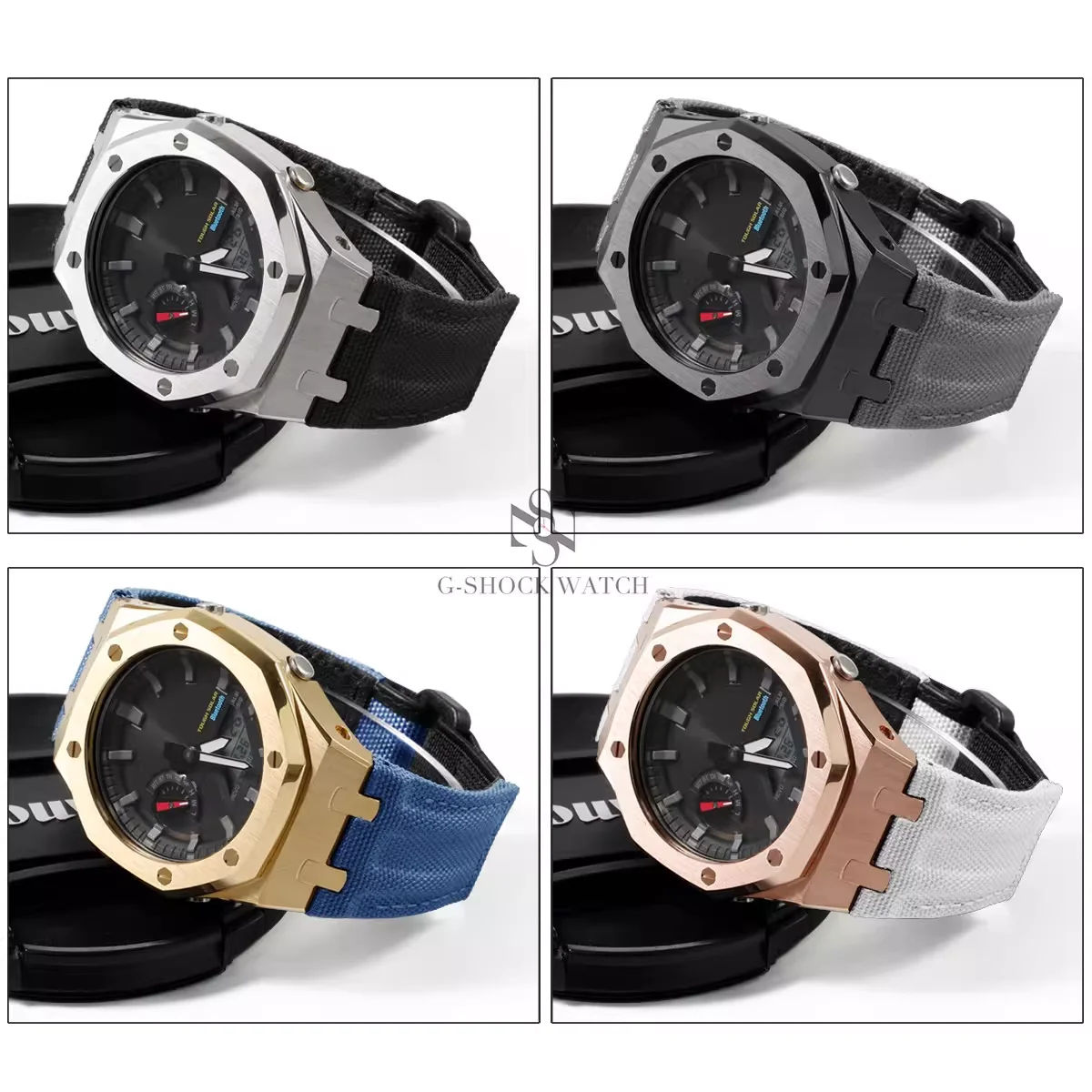 Фото Комплект для модификации GA-2100 GM-2100 для Casioak G-shock GA2100 GA2110 GBM2100 GMA-S2100: эластичный нейлоновый ремешок и стальной корпус, аксессуары №5