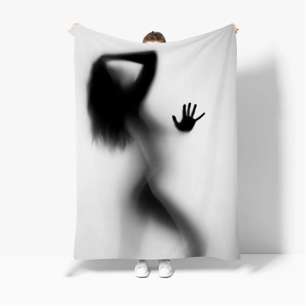 

Женское одеяло с принтом тени, супермягкое фланелевое одеяло для семейного автомобиля и дивана, летнее офисное одеяло