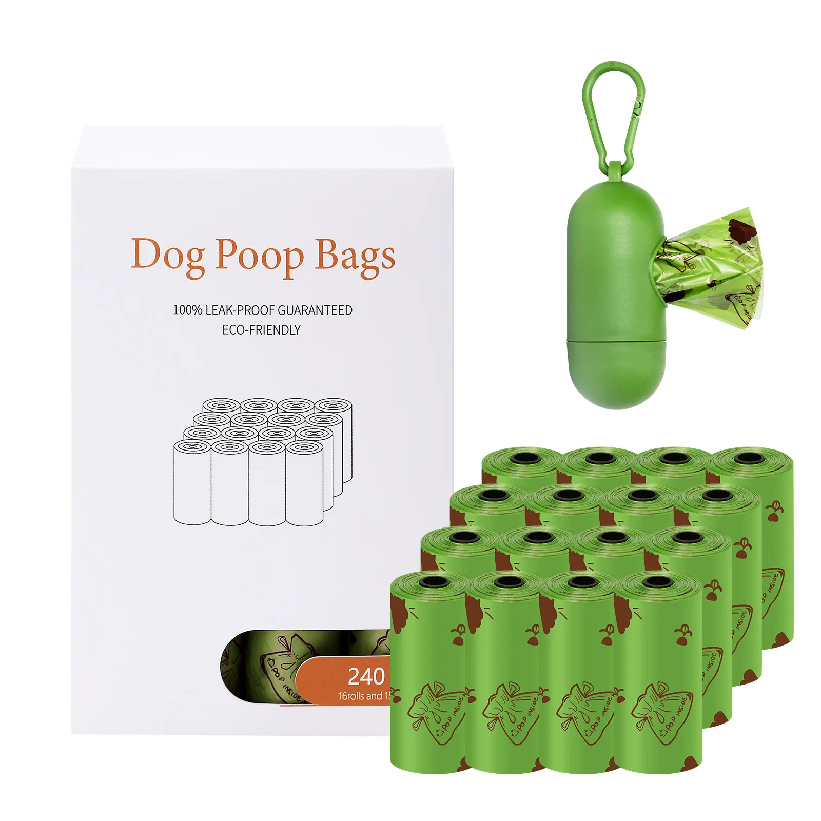 

Multi-Rolls Pet Poop Bags Biodegradable Compostable Eco Friendly Bags Degradable Excrement Bags For Cleaning Up The Puppy Poop