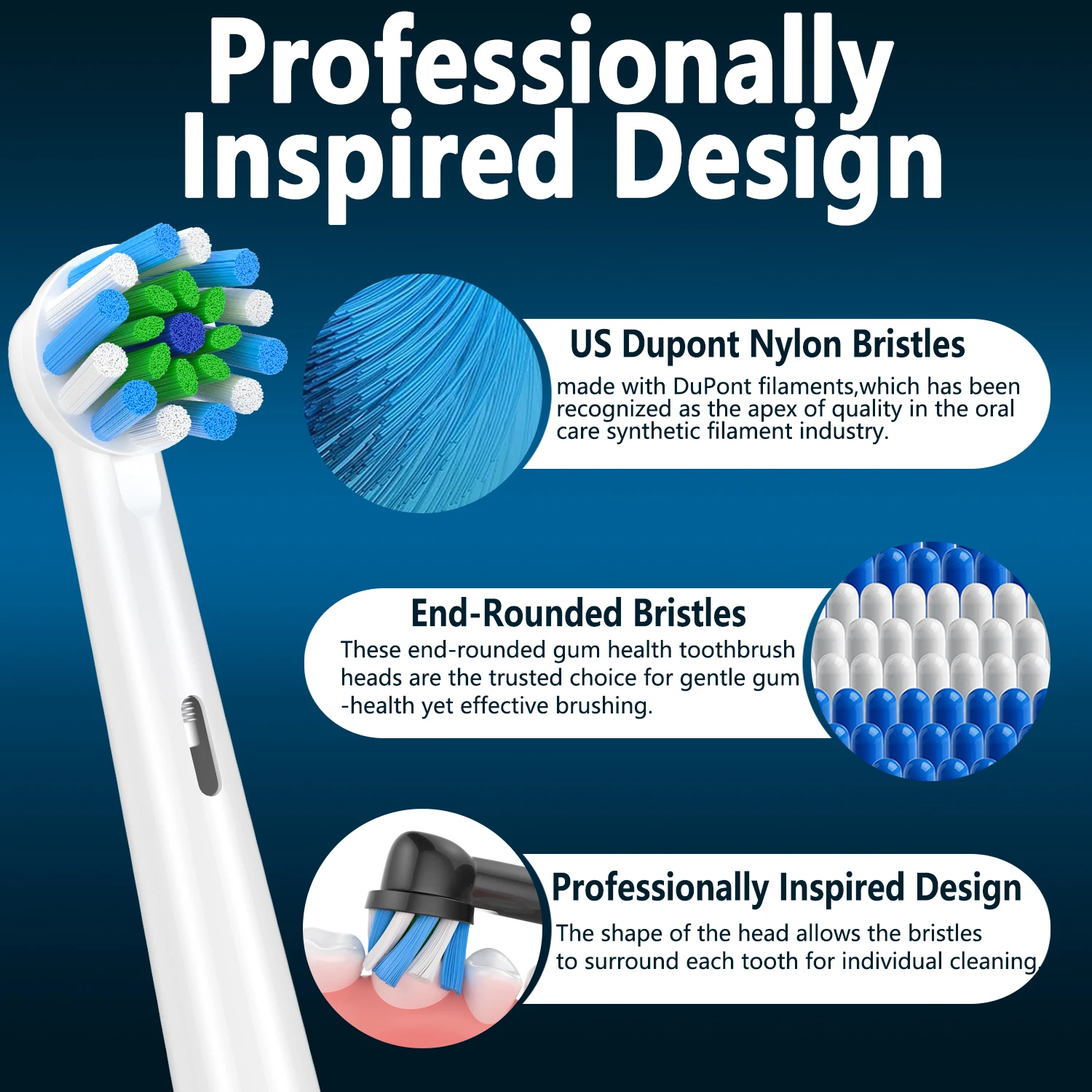 4 шт. сменные насадки для щетки Cross Action EB50 электрической зубной Oral B D12 D16 D100 3757 3709 pro3