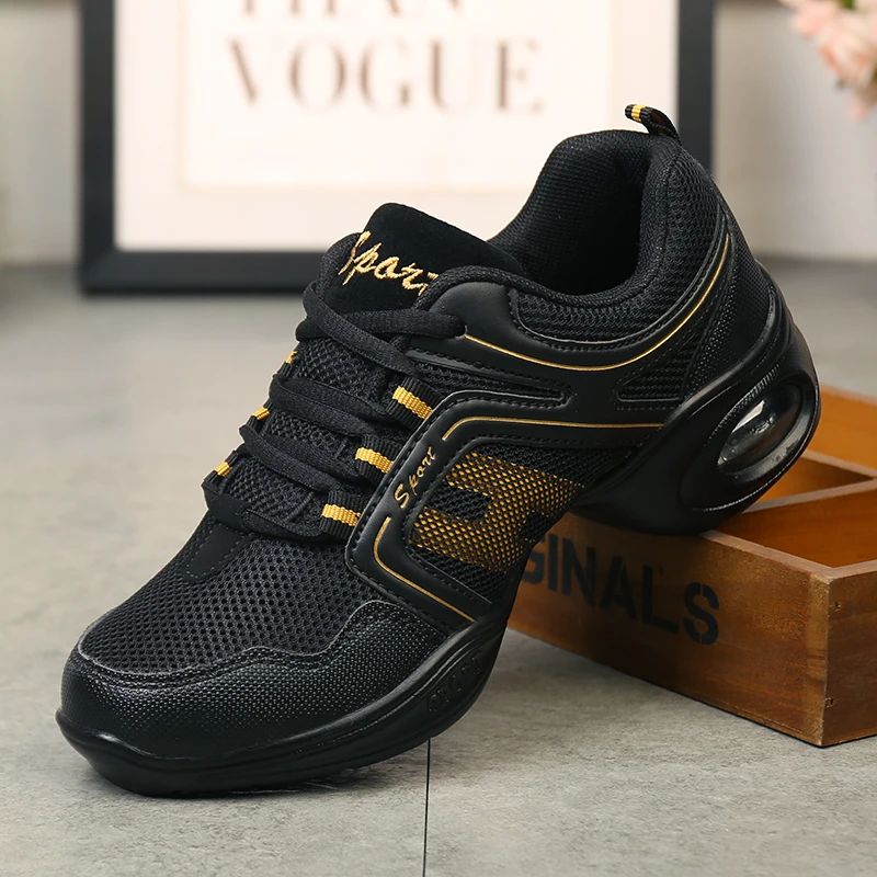 Women Dancing Shoes Air Cushion Lightweight Fitness Sports Shoes Comfortable Breathable Increasing Height Walking Trainers