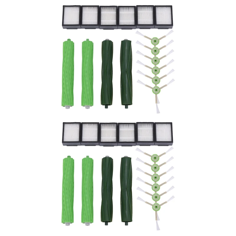 

12X Hepa Filter + 12X Side Brush + 8X Brush Roll For Irobot Roomba I7 E5 E6 I Series Robot Vacuum Cleaner Spare Parts