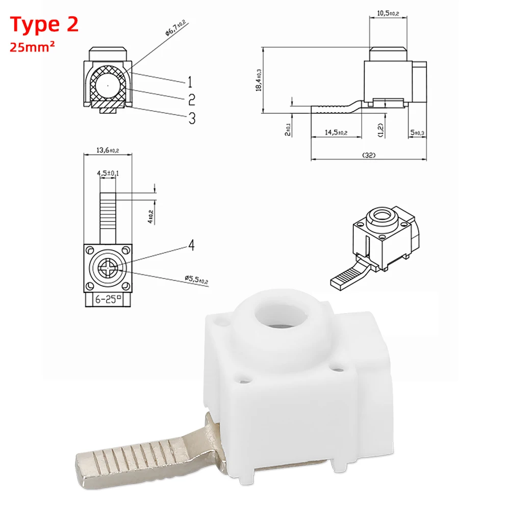 Соединители для электрических проводов 25 мм²/50 мм² 10 шт