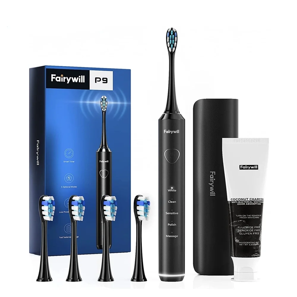 

Electric Toothbrush P9 With Toothpaste Rechargeable Tooth Brushes Washable Electronic Whitening Teeth Brush for Adult