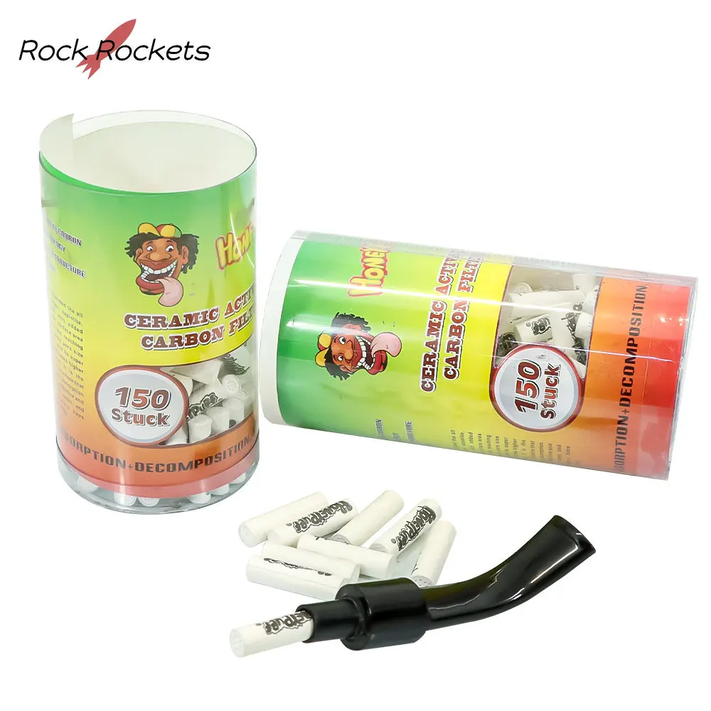 

R&R High Qulity Disposable Active Charcoal Filter Tip 150pcs/ Box 6MM/7MM Cigarette Holder Pipes for Smoke Accessories