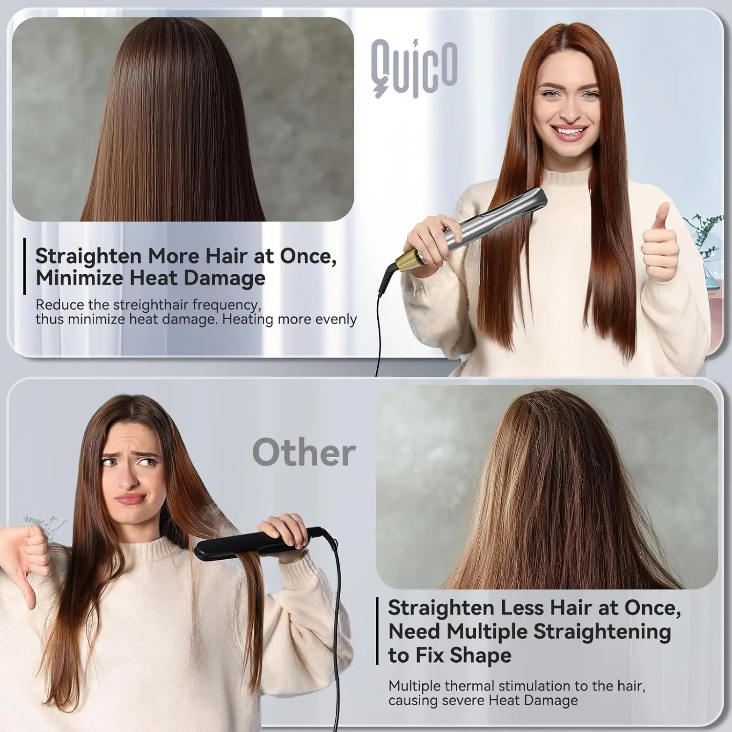 Профессиональный выпрямитель для волос Quico 120–240 В уникальный дорожный и бигуди с