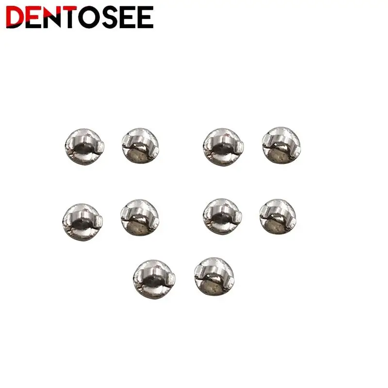 

10Pcs/pack Dental Orthodontic Mesh Lingual Buttons Bottom Perforated Connection Tongue Side Buckle Dental Consumables