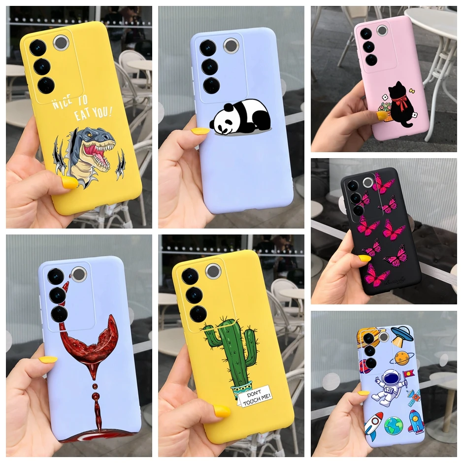 

For Vivo S16E Case V2239A Soft Silicone Cute Painted Cover For Vivo S16E S 16 5G Phone Cases Shockproof Bumper Slim Funda
