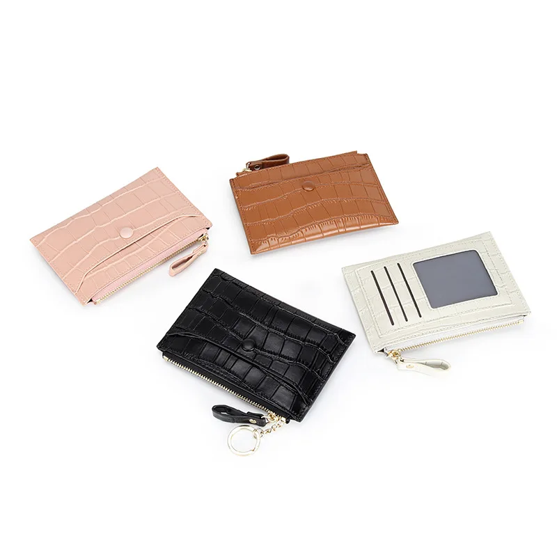 

ROYAL BAGGER Card Holder for Women Genuine Cow Leather Small Coin Purse Driver License Cover Slim Zipper Wallet Case